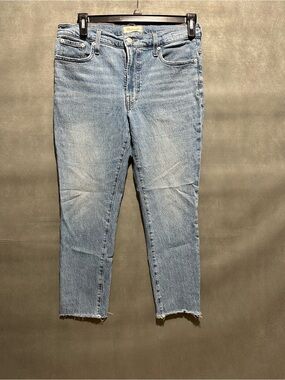 Madewell The Mid-Rise Perfect Vintage Jean Raw Hem Light Wash Size 30